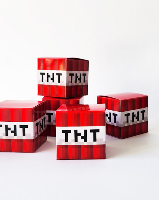 Cajitas Souvenir Minecraft TNT 🎮 Pack x8